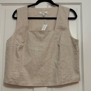 Banana Republic Light Tan Square Neck Sleeveless Cropped Top -New with Tags